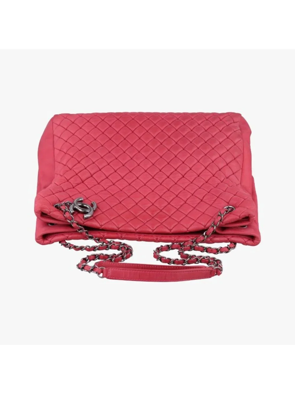Chanel Quilted CC Logo Mademoiselle Red Leather Handbag